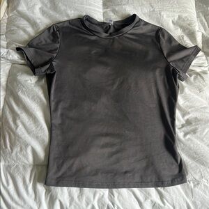 Gray Fitted T-Shirt Short Sleeve